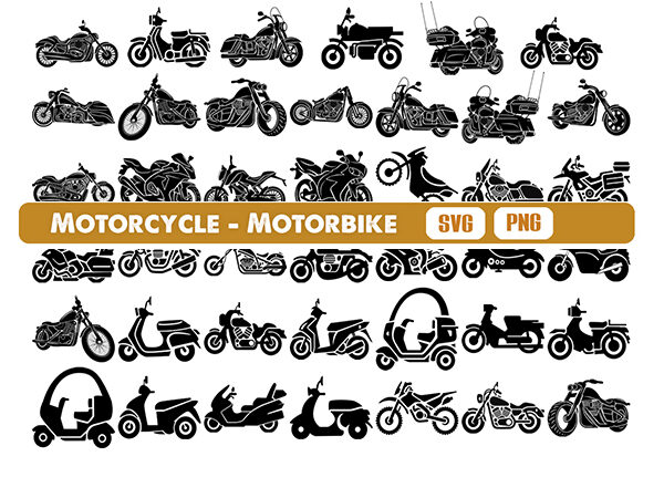 Motorcycle svg bundle motorbike svg chopper svg cruiser svg harley png files for cricut vector for silhouette svg