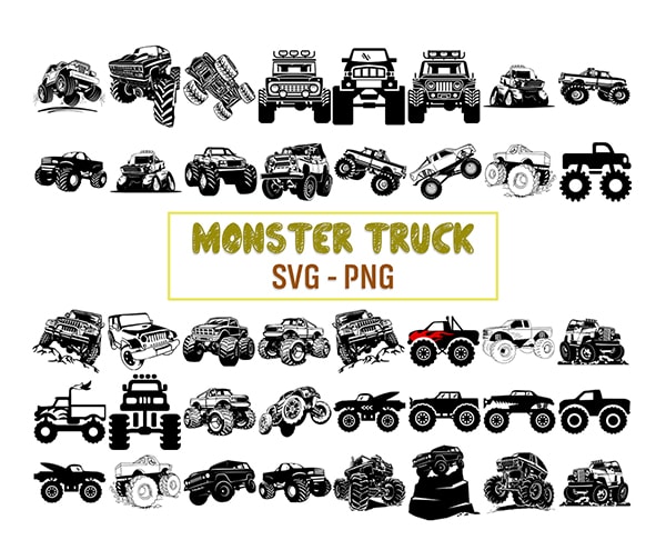 Monster Truck SVG, Truck Svg, Off Road Png, Vehicle Car Vinyl Cricut Cut File Vector, Vinyl File For Silhouette PNG SVG