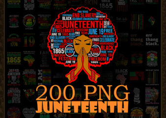 200 Juneteenth PNG Bundle, Juneteenth Black Americans Independence 1865 png, Black History png, Black Flag Pride png, Freedom Justice PNG