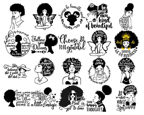 Black Girl Magic Svg Bundle, Afro Woman Svg,Black Woman Svg, Boss Lady Svg, Black Lives Matter Svg,Queen Svg,Cut File Cricut,