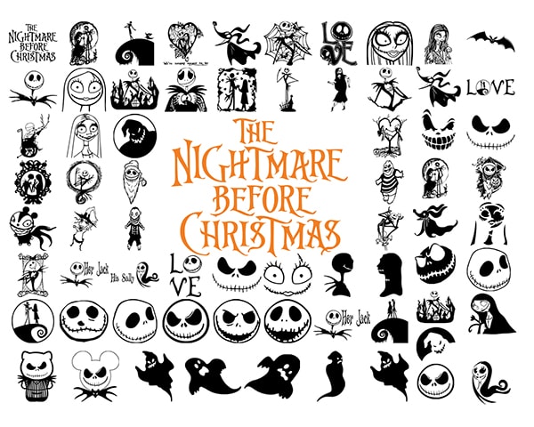 Nightmare Before Christmas svg bundle, Halloween svg, Jack Skellington svg, Jack and Sally svg, Nightmare Christmas svg, svg, png, dxf, eps