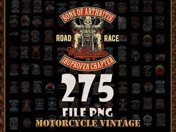 Motorcycle-combo 275 motorcycle png bundle, motorcycle life skull png, motorcycle vintage, vintage motorcycle t shirt designs for sale