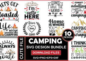 camping svg design bundle