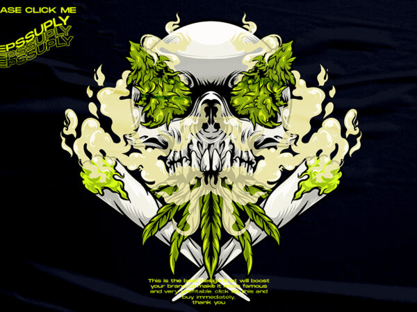 Cannabis skull streetwear design