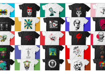 Bundle of 25 skull art t shirt designs for sale