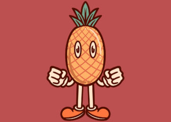 cute pineapple cartoon t shirt vector file