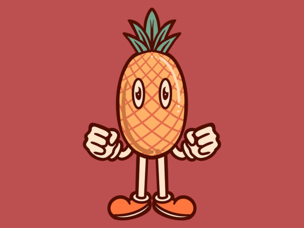 Cute pineapple cartoon t shirt vector file