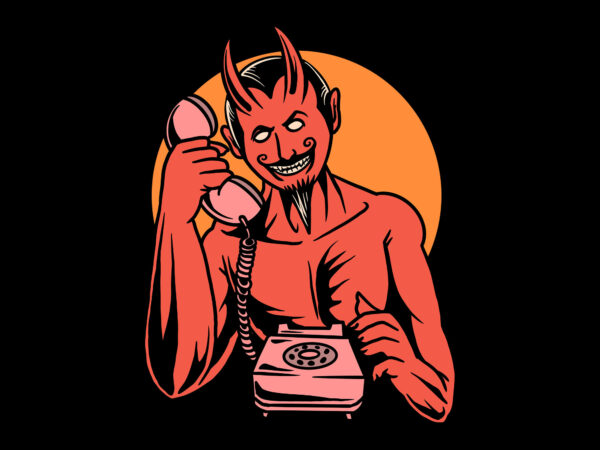 Devil calling t shirt vector illustration