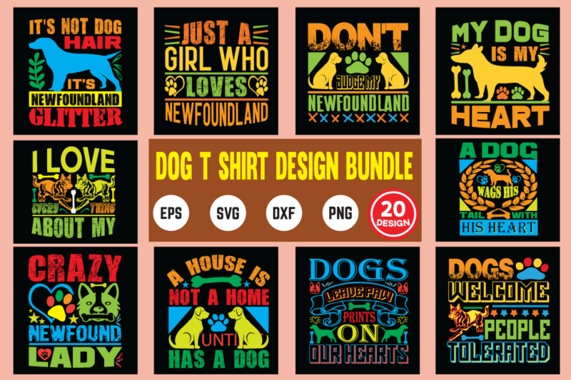 Dog t shirt design bundle dog, dogs, funny, cute, puppy, cartoon, music,  animals, animal, dog lover,