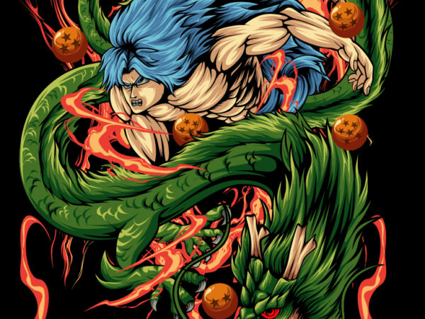 Dragon ball z t shirt vector illustration