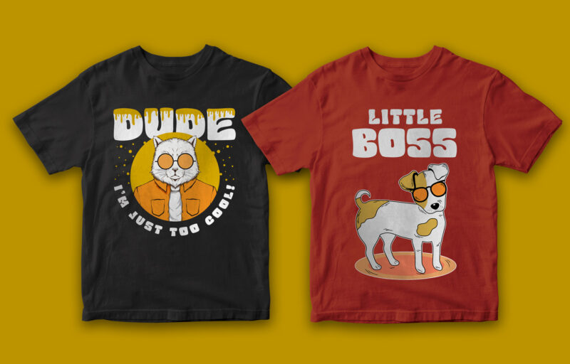 BUNDLE OF 25, Funny Pet Designs, Cat, Dog, Vector t-shirt designs, Dog T-Shirt, Cat T-Shirt design, funny quotes