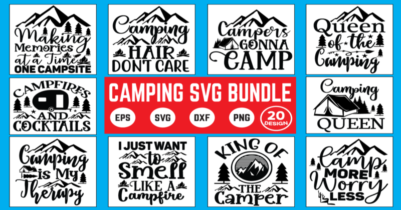 camping svg bundle camping, summer, adventure, mountain, campfire, hiking, funny camping, svg, camper, happy camper, outdoors, only you can prevent drama llama, svg bundle, vintage, bundle, wanderlust, forest, birthday, nature