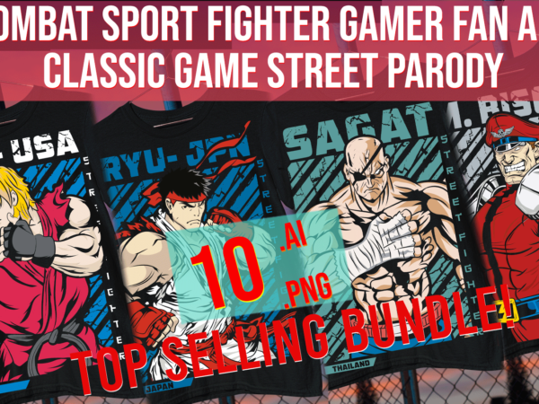 Combat sport fighter gamer fan art classic game street parody t shirt vector file