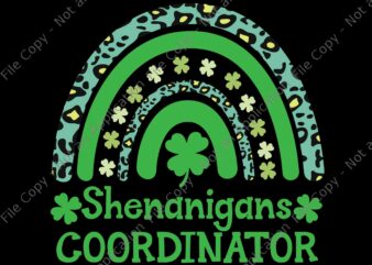 Shenanigans Coordinator Rainbow Svg, St Patricks Day Teacher Svg, St Patricks Day Svg