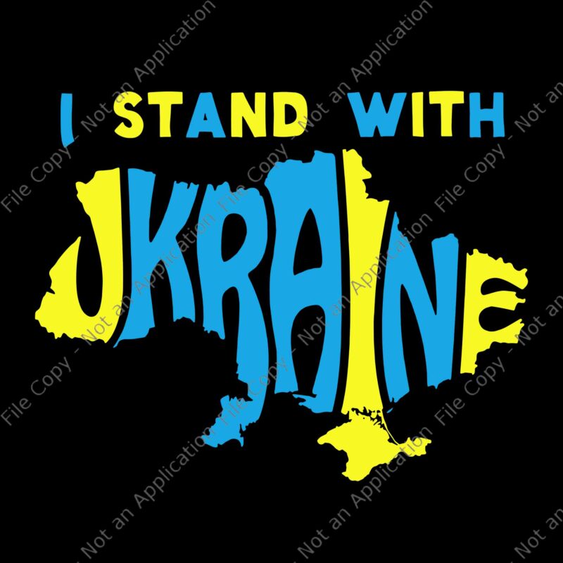 Support I Stand With Ukraine American Ukrainian Flag Svg, I Stand With Ukraine Svg, Ukrainian Flag Svg