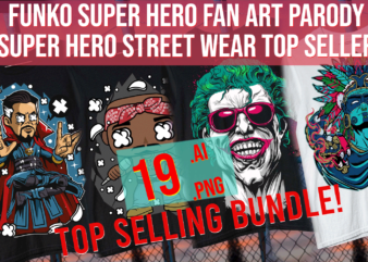 Funko super hero fan art parody super hero street wear top treding best seller