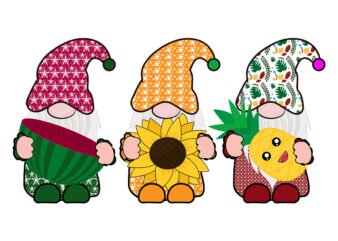 Summer Gnomes with watermelon, sunflower & pineapple