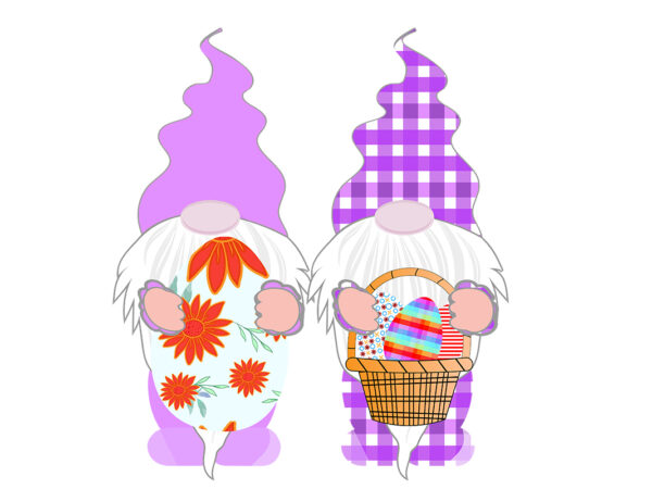 Happy easter egg with gnomes design