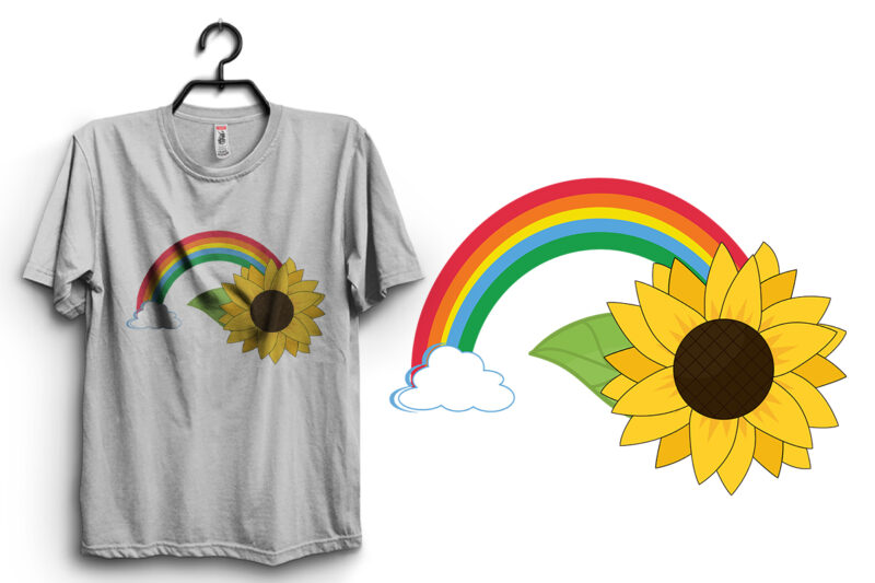 Rainbow Sunflower Summer Floral