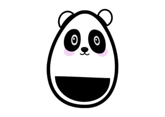 Easter Panda Egg vector clipart