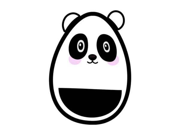 Easter panda egg vector clipart