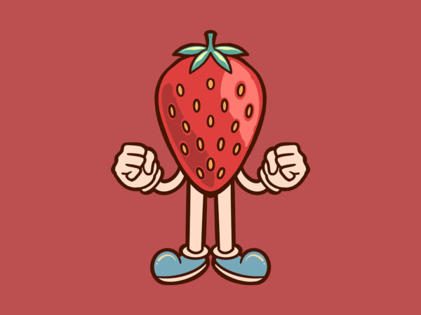 Happy strawberry cartoon graphic t shirt