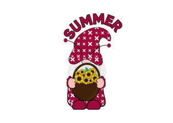 Summer Gnome Sublimation t shirt template vector