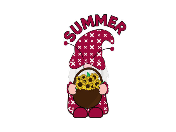 Summer gnome sublimation t shirt template vector