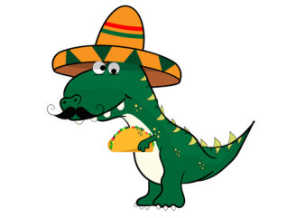 Dinosaur Cinco De Mayo t shirt vector illustration
