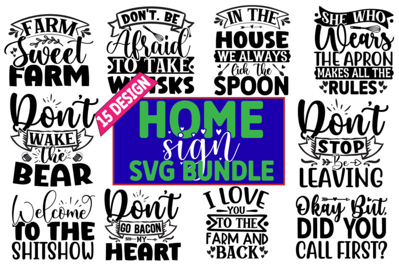 Home And Sign SVG Design Bundle