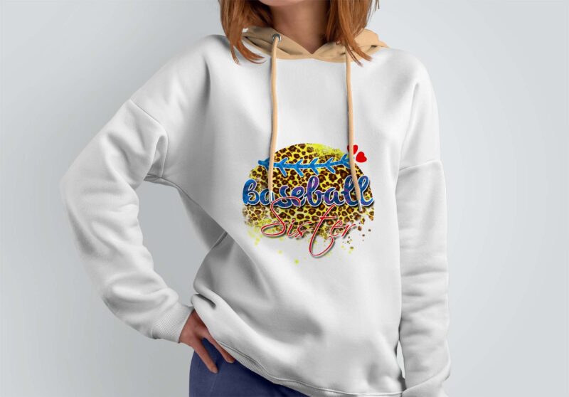Leopard Baseball Sister Tshirt Design