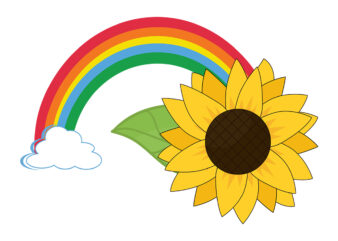 Rainbow Sunflower Summer Floral