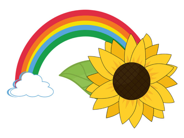 Rainbow sunflower summer floral t shirt design online