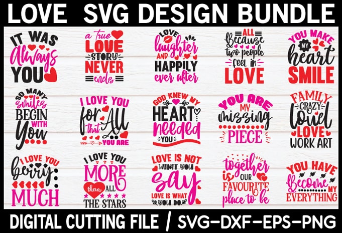 Love SVG Bundle cut file for sale!