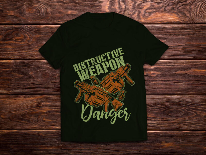 Military machine gun, t-shirt design