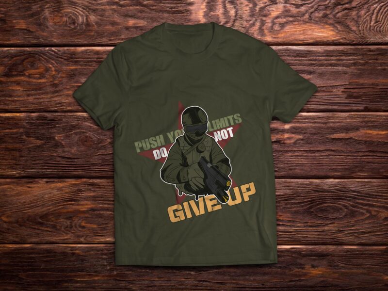 Military sniper with a gun, t-shirt design
