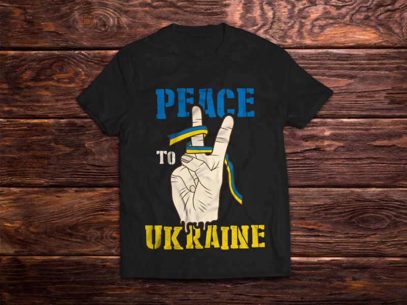 Ukrainian ‘peace to ukraine’ style t-shirt design