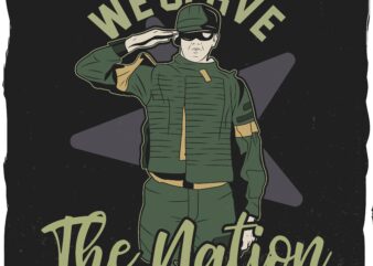 Military soldier that serves, t-shirt design