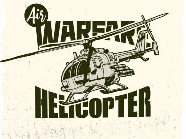 Military helicopter, t-shirt design