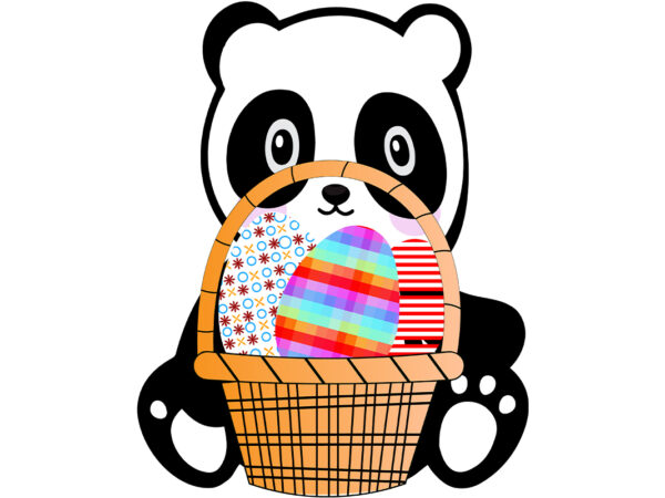 Easterpanda egg vector clipart