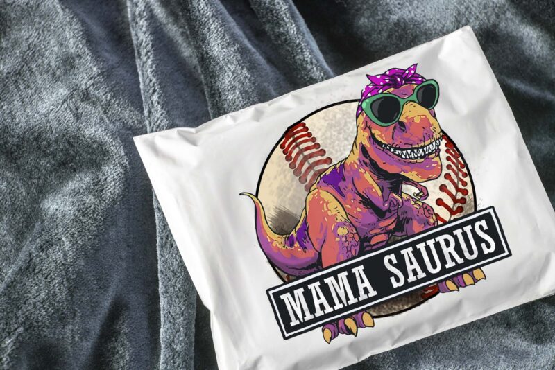 Softball Mama Saurus Tshirt Design