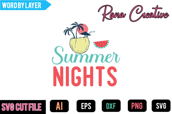 Summer nights t shirt design,summer nights svg design
