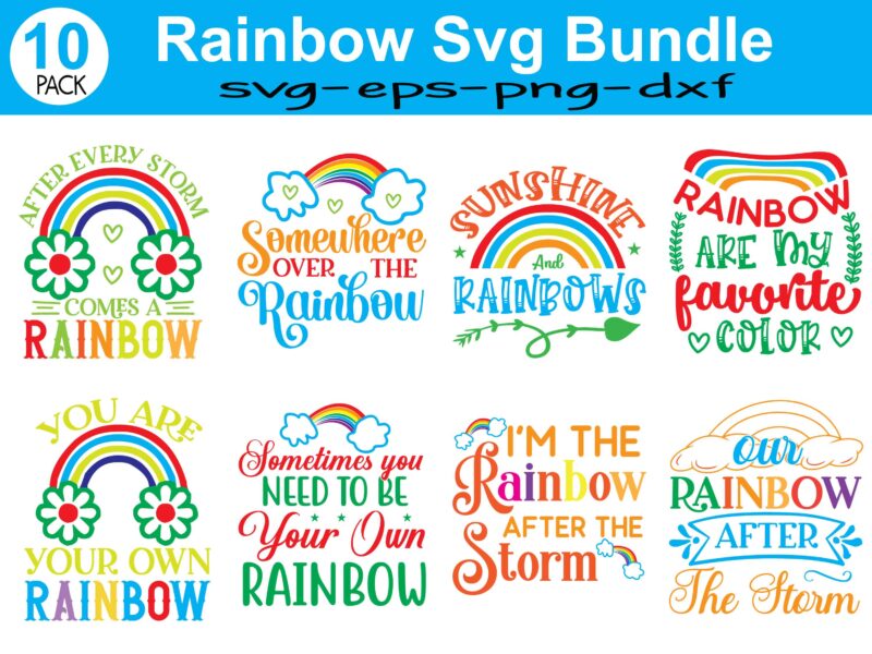 Rainbow SVG Bundle,Cloud,Weather svg,Rainbow,Cut file,Kids,Baby,PNG,Printable,Cricut,Silhouette,Commercial use,Instant download