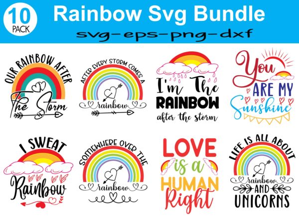 Rainbow svg bundle,cloud,weather svg,rainbow,cut file,kids,baby,png,printable,cricut,silhouette,commercial use,instant download t shirt design online