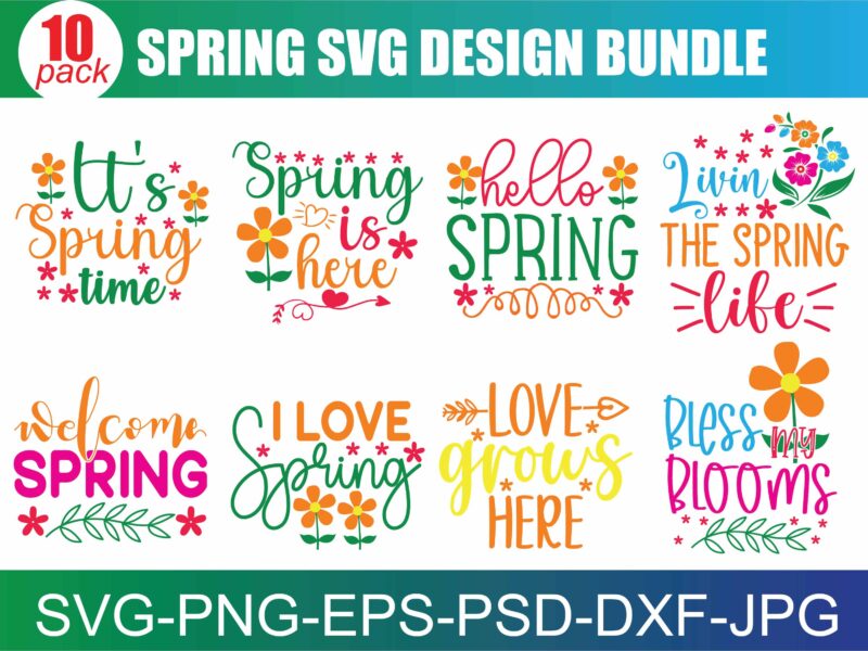 Spring SVG bundle by Oxee, hello spring cut digital file, hand drawn spring flower wreath svg, spring market SVG cut file, cricut spring