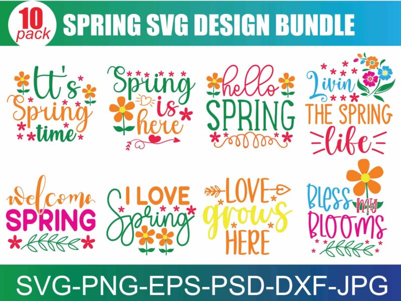 Spring SVG bundle by Oxee, hello spring cut digital file, hand drawn spring flower wreath svg, spring market SVG cut file, cricut spring