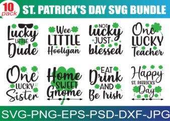 St. Patrick’s Day SVG Bundle, St Patrick’s Day Quotes, Gnome SVG, Rainbow svg, Lucky SVG, St Patricks Day Rainbow, Shamrock,Cut File Cricut