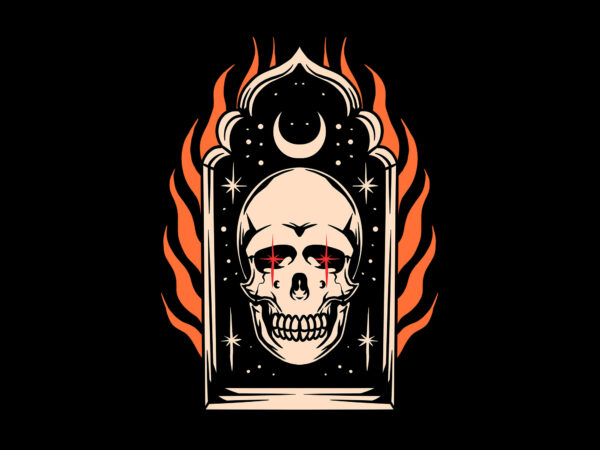 Skull gate t shirt template vector