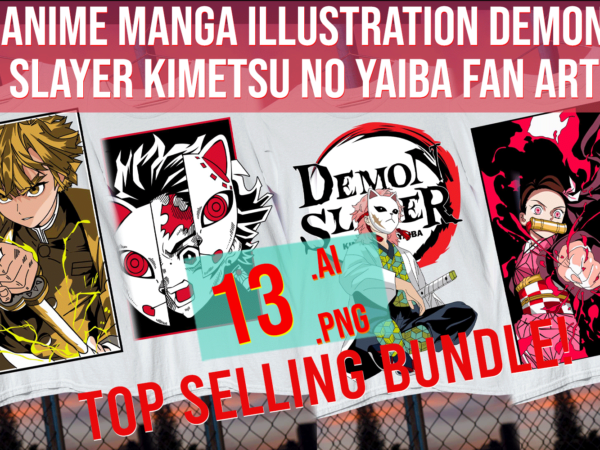 Anime manga illustration demon slayer kimetsu no yaiba fan art parody top trending bundle t shirt vector