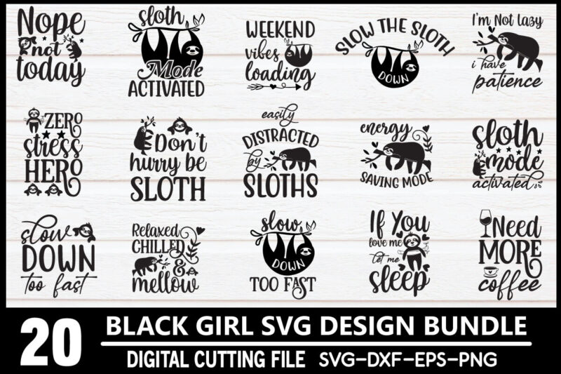 Sloth SVG Bundle for sale! cute file Bundle